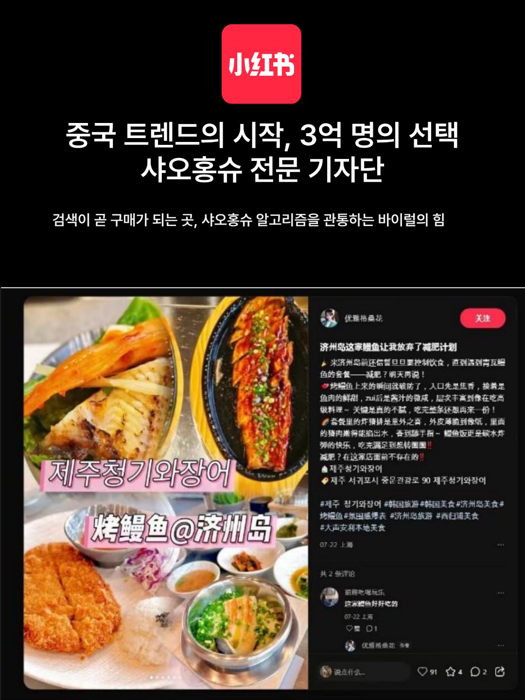 제주 청기와장어 샤오홍슈 마케팅 레퍼런스